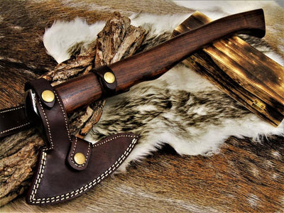 Artisan Crafted Carbon Steel Tomahawk with Rosewood Handle - Korvel