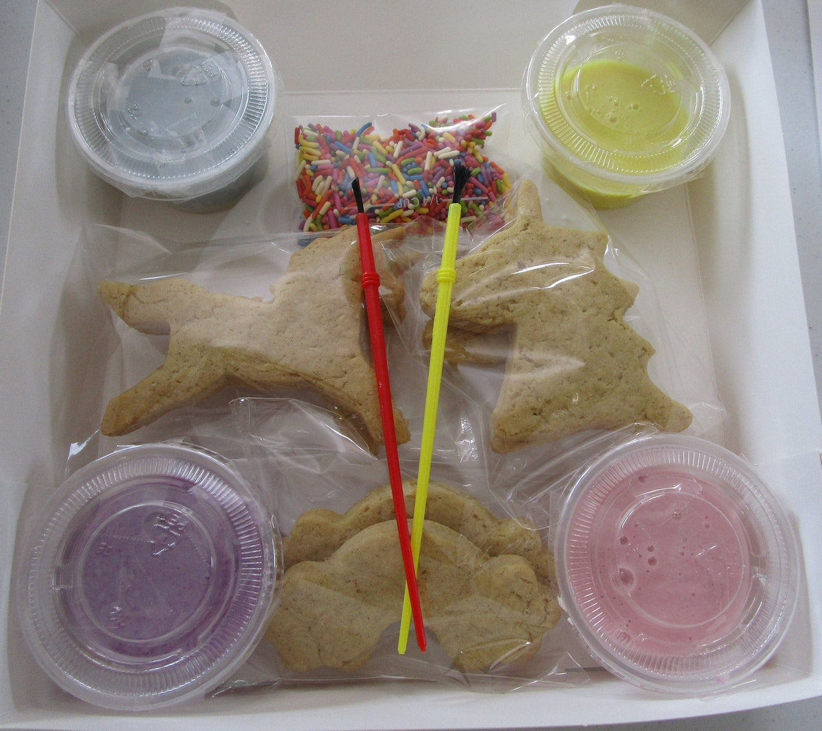 Kits de peinture de biscuits sans gluten - Édition Licorne et Arc-en-ciel