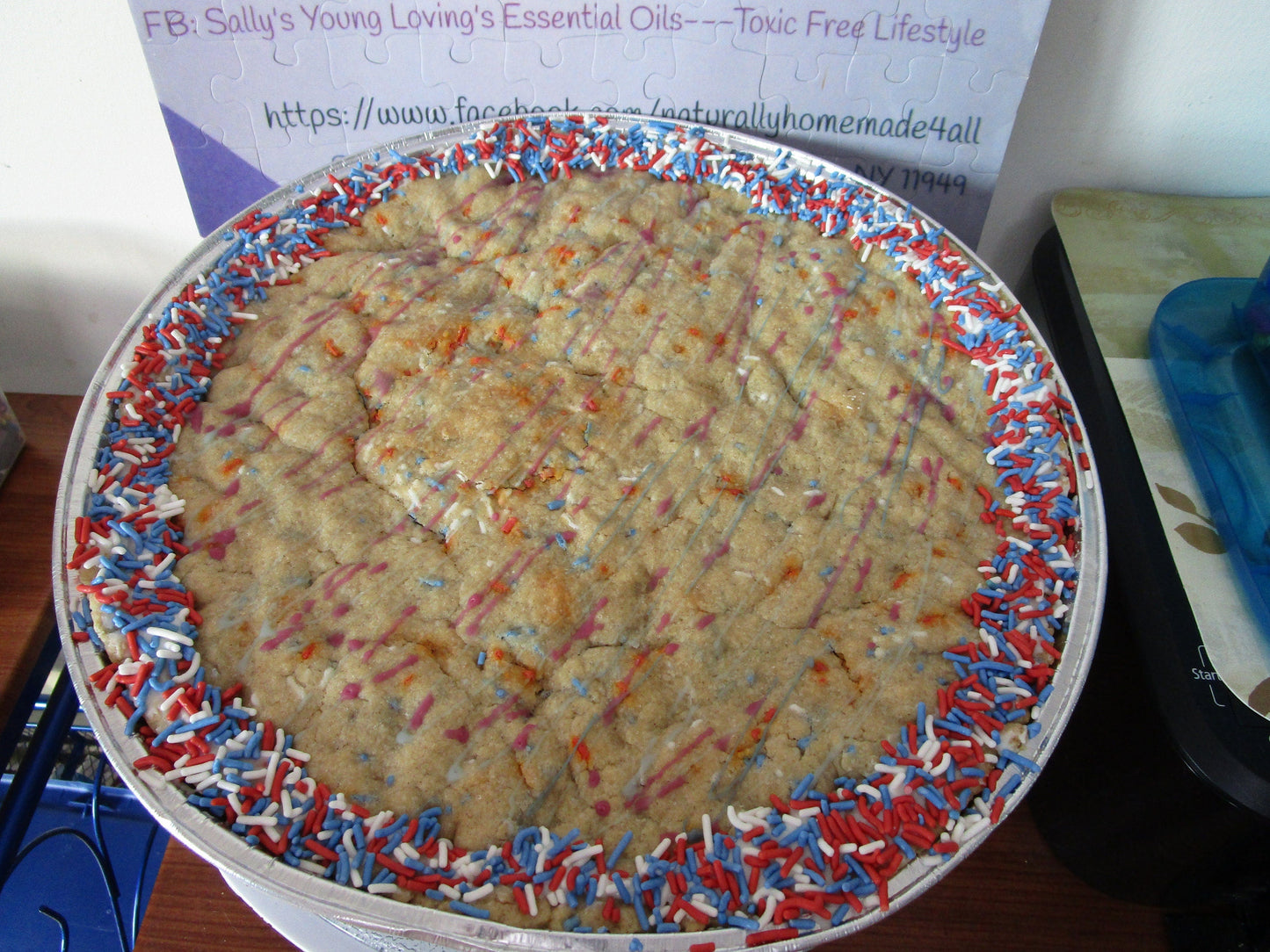 Gluten Free Jumbo Cookie Cake - Vegan & Allergy Friendly