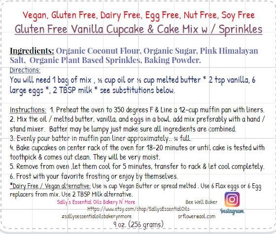 Mezcla para Pastel Sin Gluten con Sprinkles de Origen Vegetal
