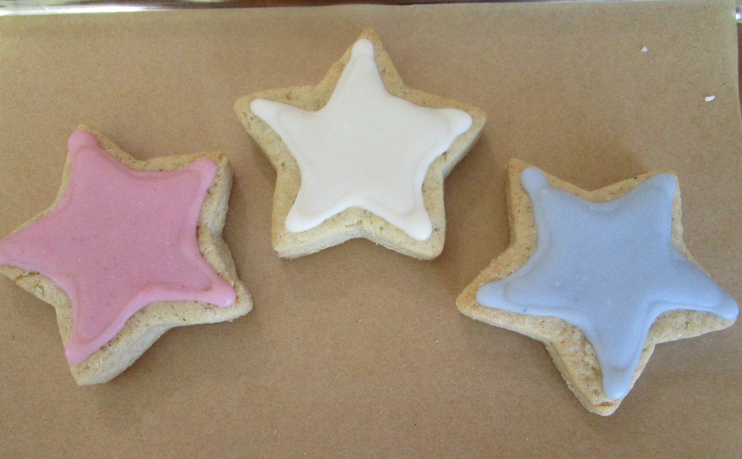 Biscuits en Étoile au Sucre - Sans Gluten et Végétalien, Rouge Blanc Bleu