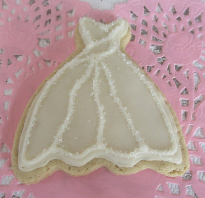 Galletas Personalizadas de Vestido de Novia - Sin Gluten y Veganas