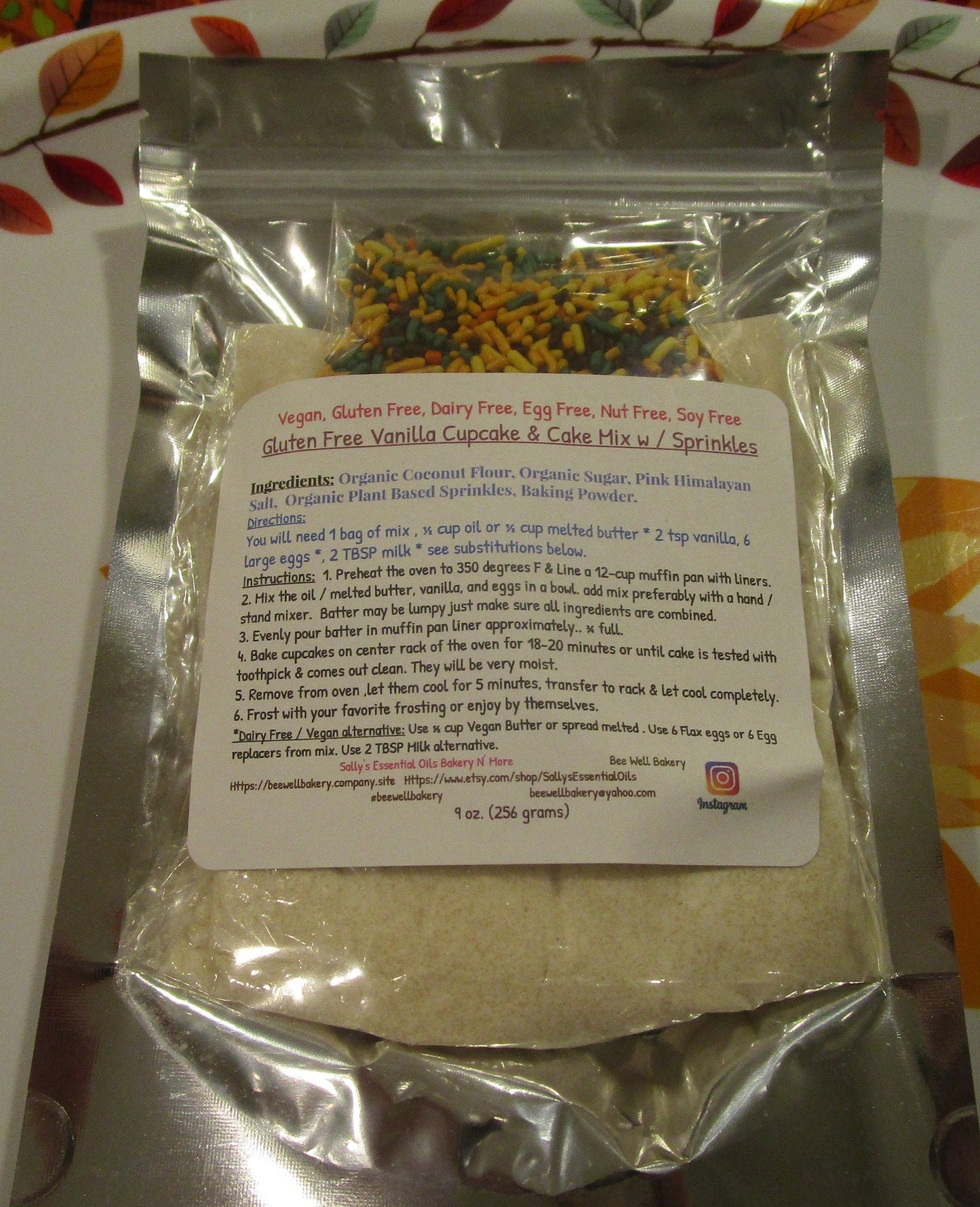 Mezcla para Pastel Sin Gluten con Sprinkles de Origen Vegetal
