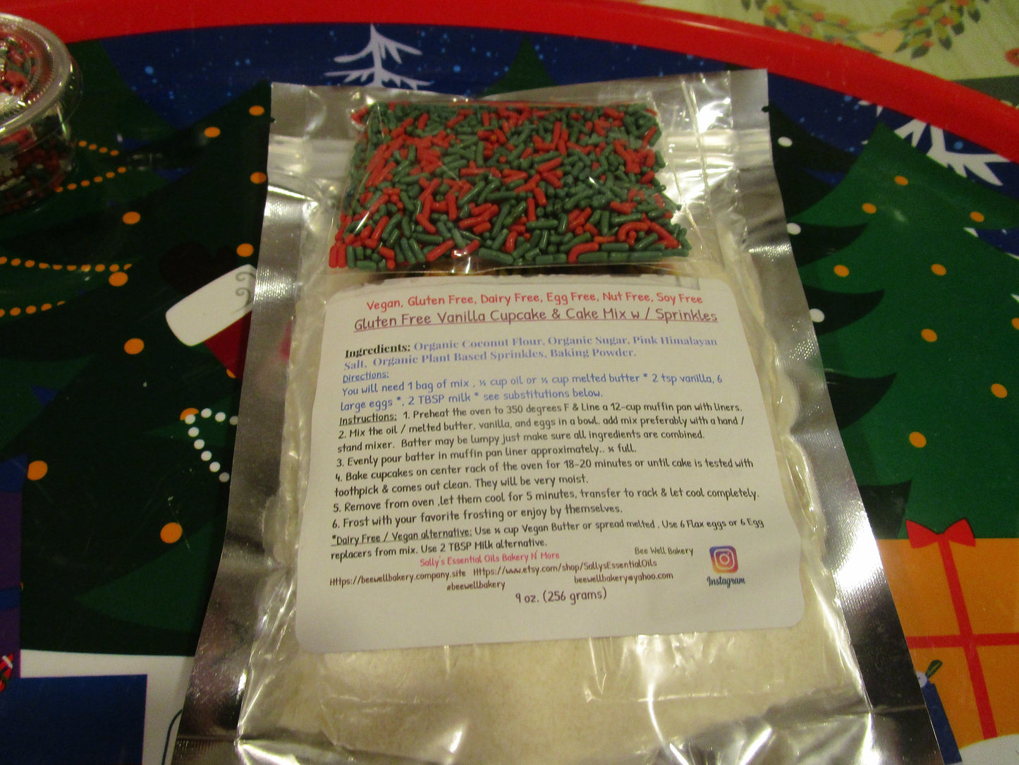 Mezcla para Pastel Sin Gluten con Sprinkles de Origen Vegetal