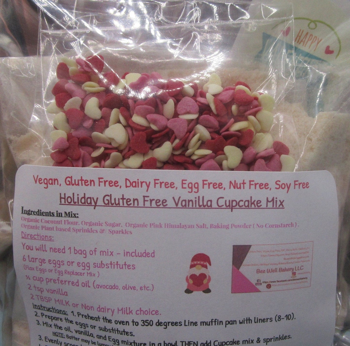Mezcla para Pastel Sin Gluten con Sprinkles de Origen Vegetal