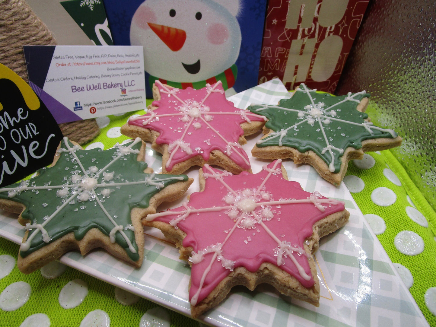 Biscuits en sucre en forme de flocon de neige sans gluten - Végétalien et adaptés aux allergies