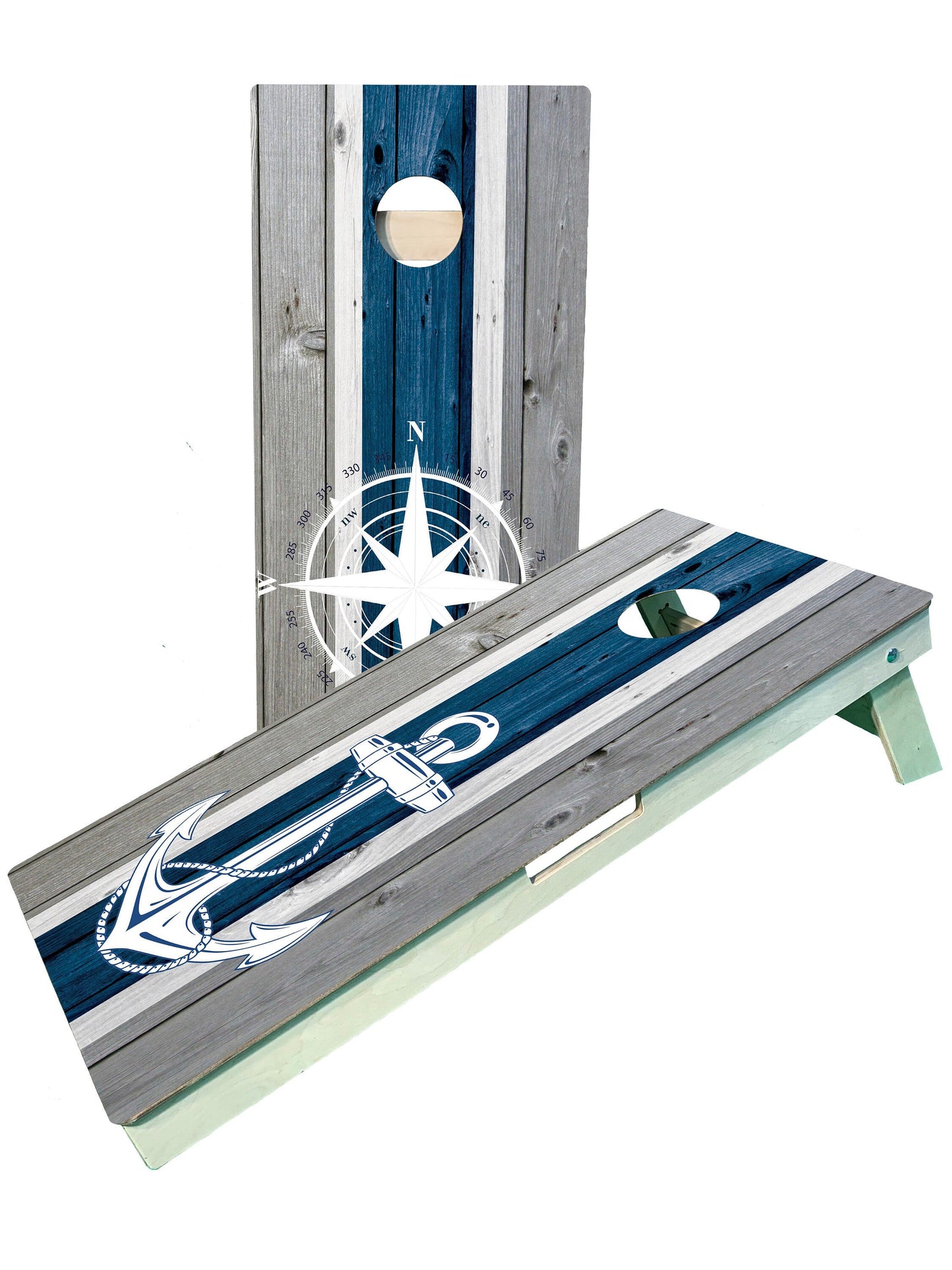 Premium Anchor & Compass Lake Cornhole Boards for Ultimate Fun - Korvel