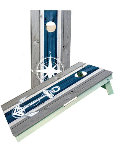 Premium Anchor & Compass Lake Cornhole Boards for Ultimate Fun - Korvel