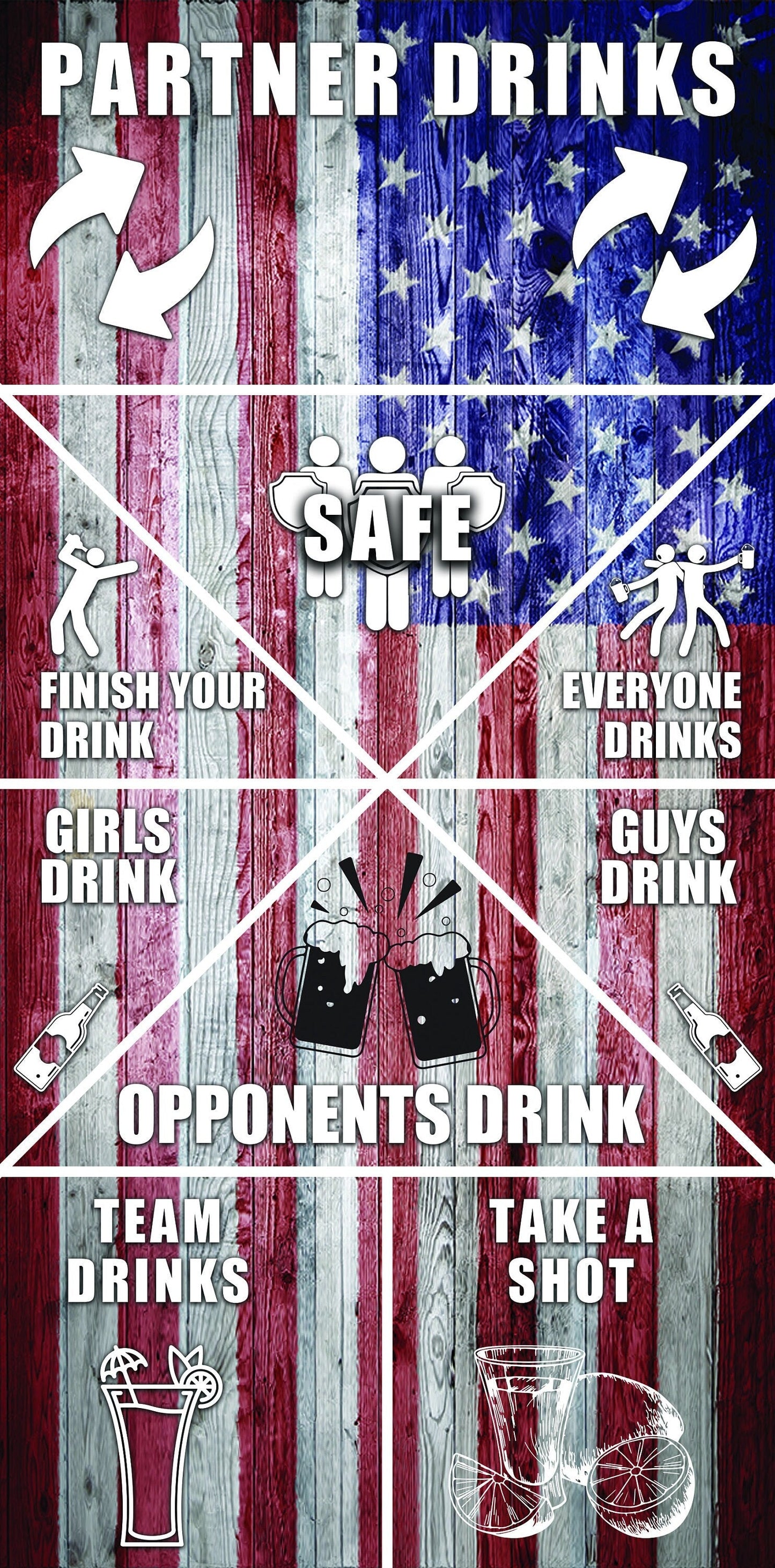Premium American Flag Cornhole Boards - Ultimate Drinking Game Set - Korvel