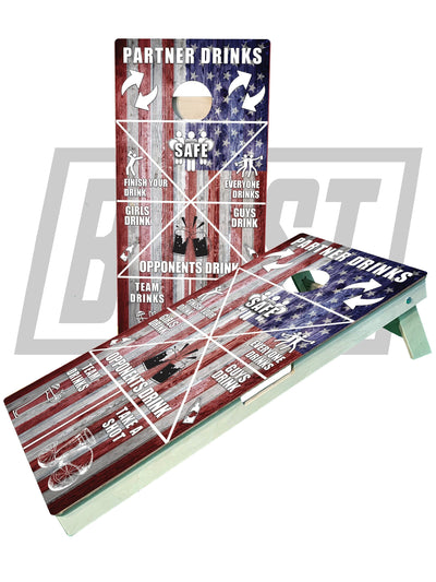 Premium American Flag Cornhole Boards - Ultimate Drinking Game Set - Korvel