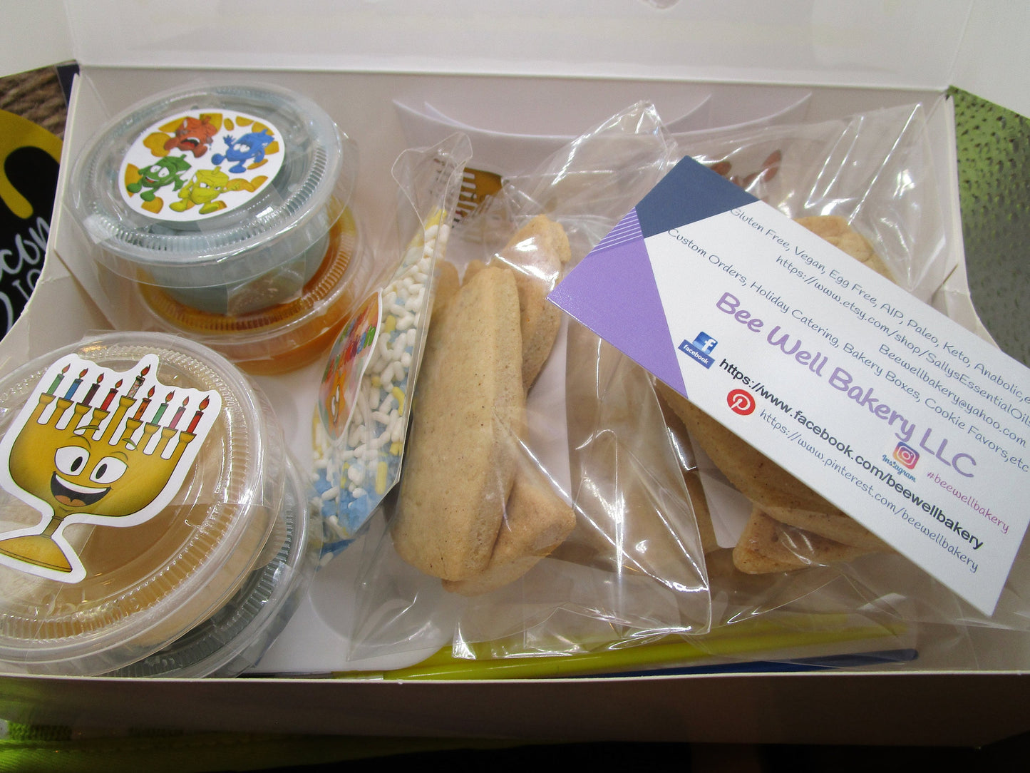 Boîte d'échantillons de boulangerie sans gluten pour Hanoukka