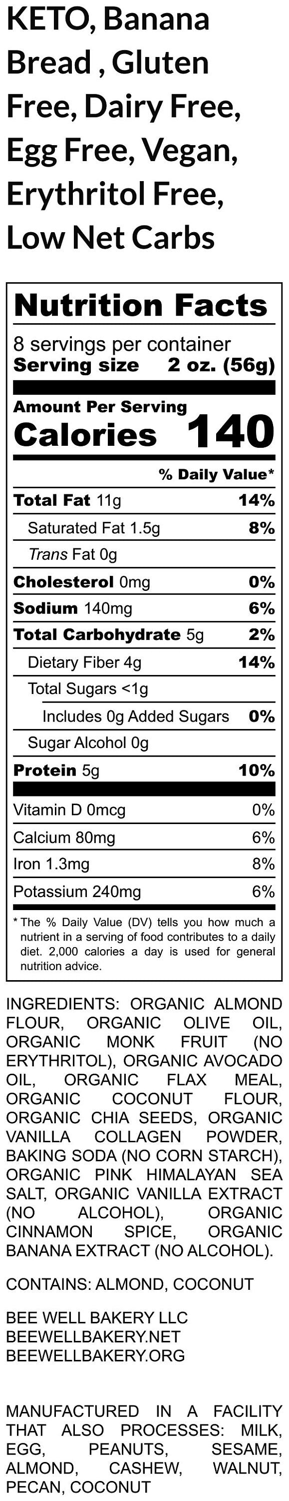 Pain à la banane sans grains premium - Végétalien et sans gluten