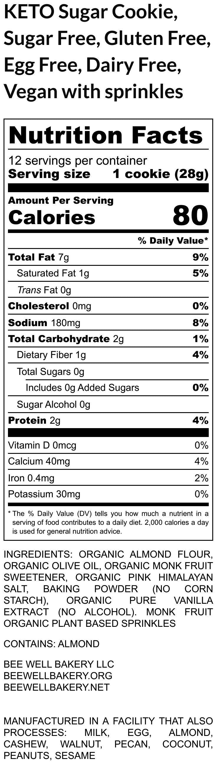 Biscuits Sucre Keto Premium - Sans Gluten & Végétalien