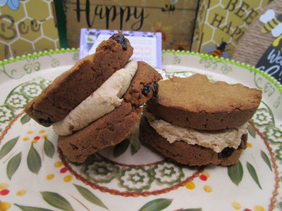 High Protein Cinnamon Raisin Cookie Sandwich - Gluten Free & Vegan