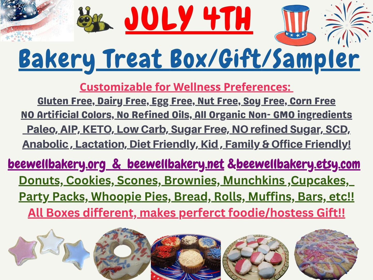 Fourth of July Celebration Bakery Box - Gluten Free & Vegan