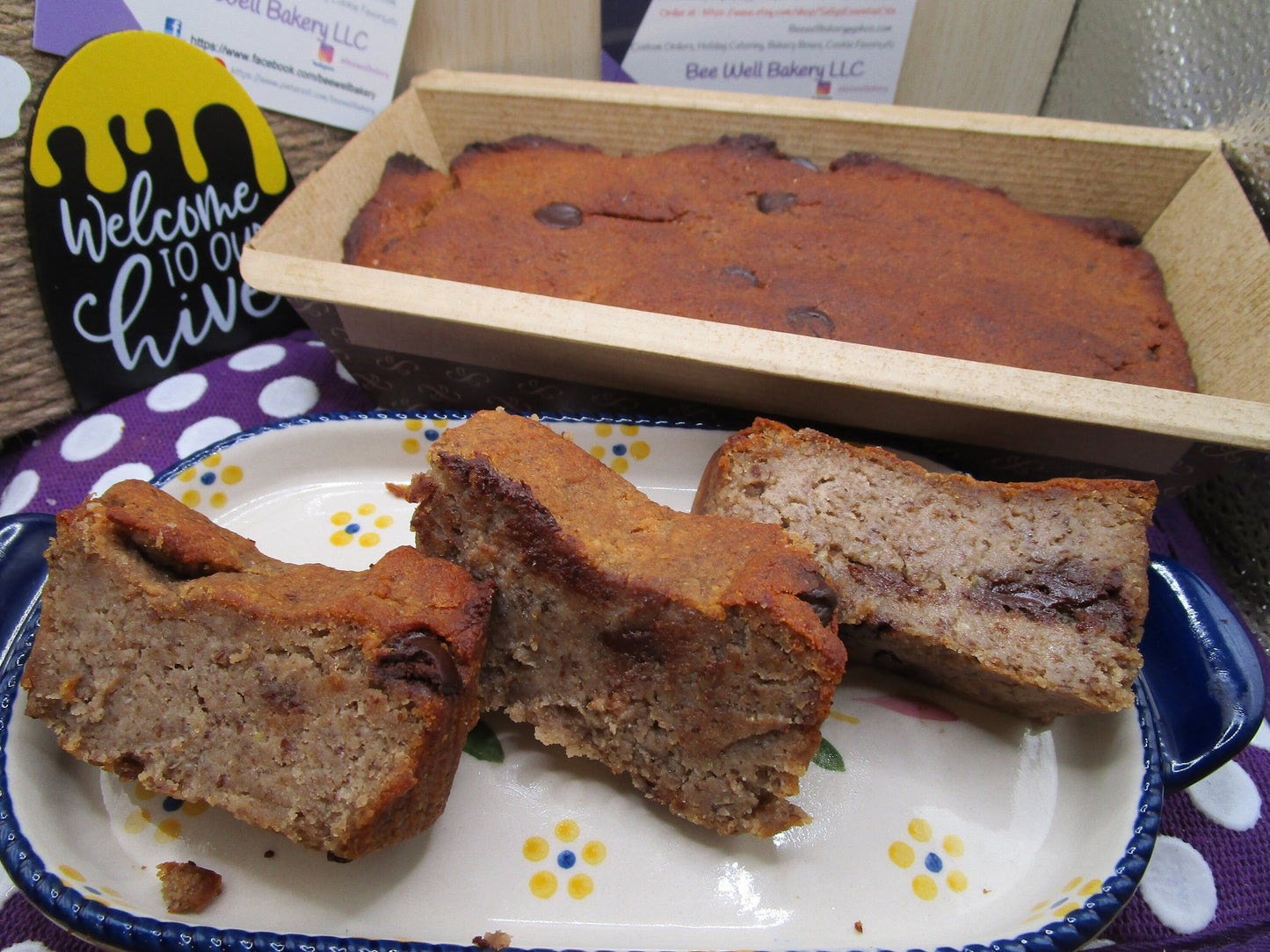 Pan de Plátano con Chips de Mocha y Alto Contenido de Proteínas - Sin Gluten y Vegano