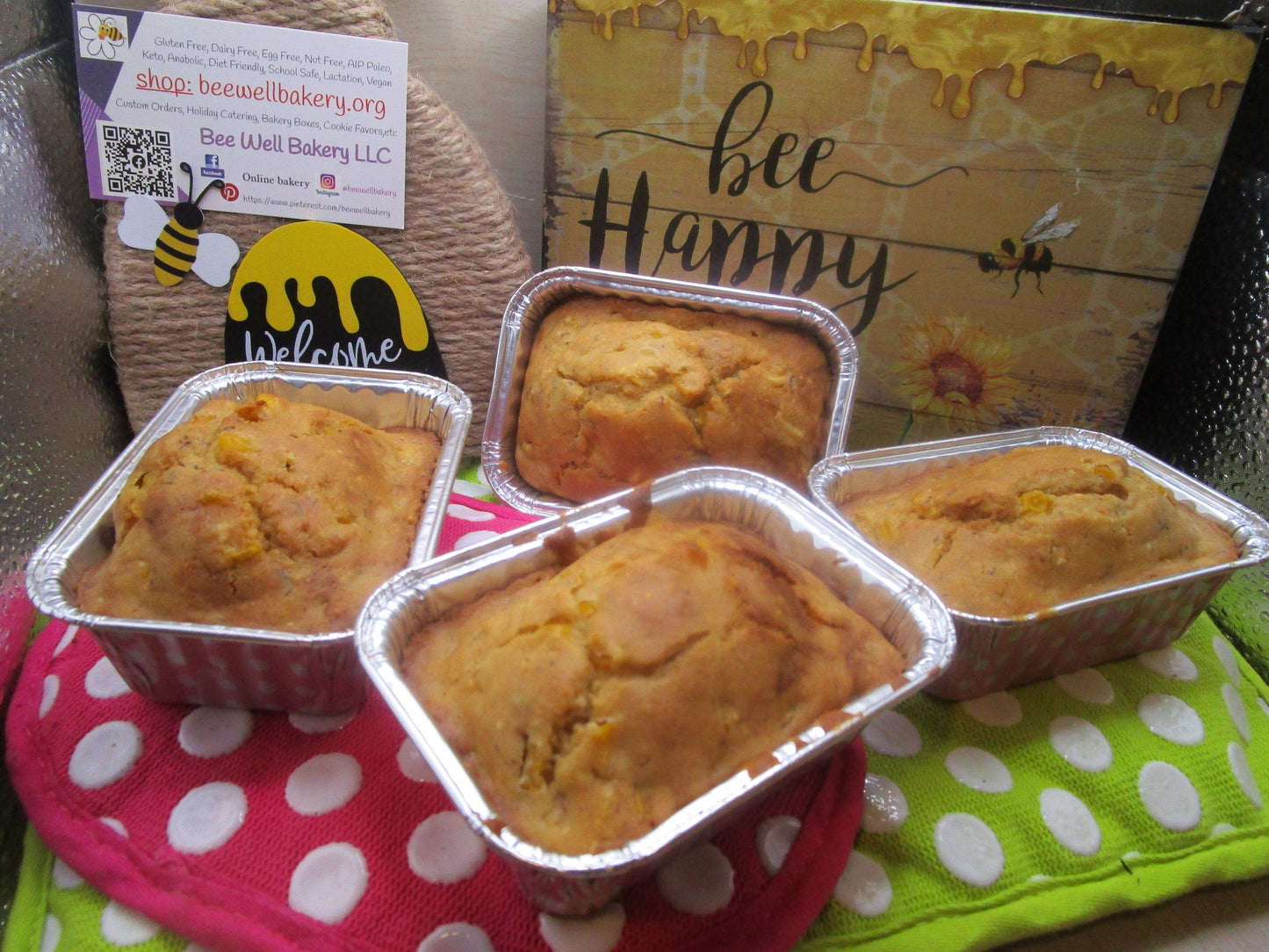 Muffins de maíz sin gluten y altos en proteínas