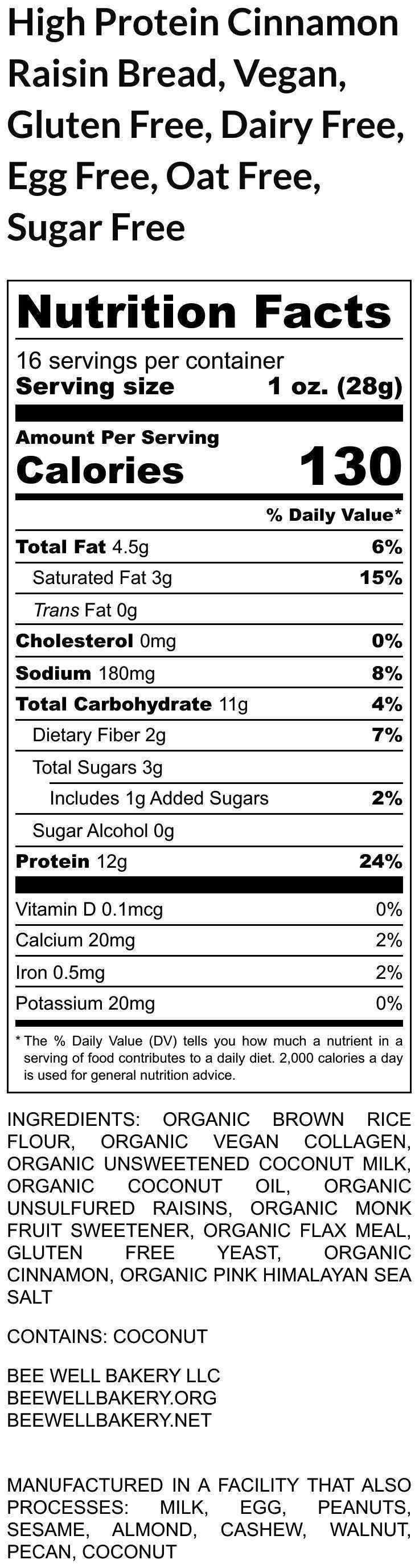 Pain à la cannelle et aux raisins riche en protéines - Options sans gluten et véganes