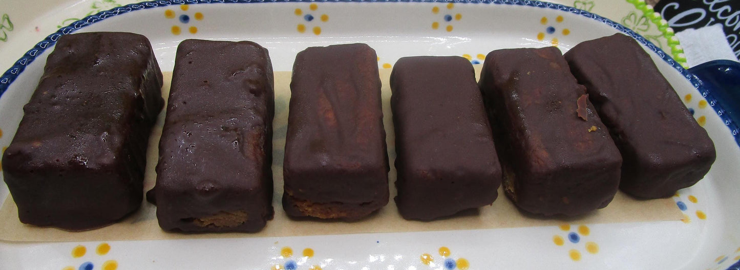 Barra de Galleta de Mantequilla de Maní Cubierta de Chocolate - Vegana y Sin Gluten