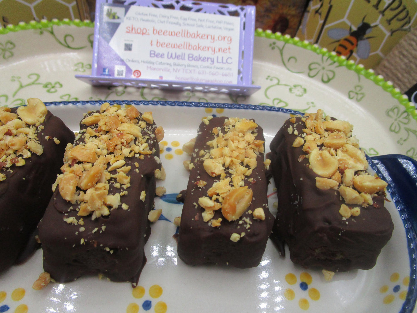 Barras de Galleta de Mantequilla de Maní Cubiertas de Chocolate - Veganas y Sin Gluten