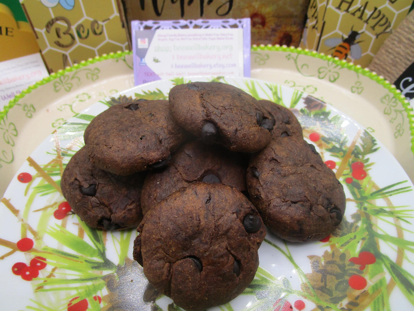 Soft Baked Tiger Nut Cookies with Carob Peppermint