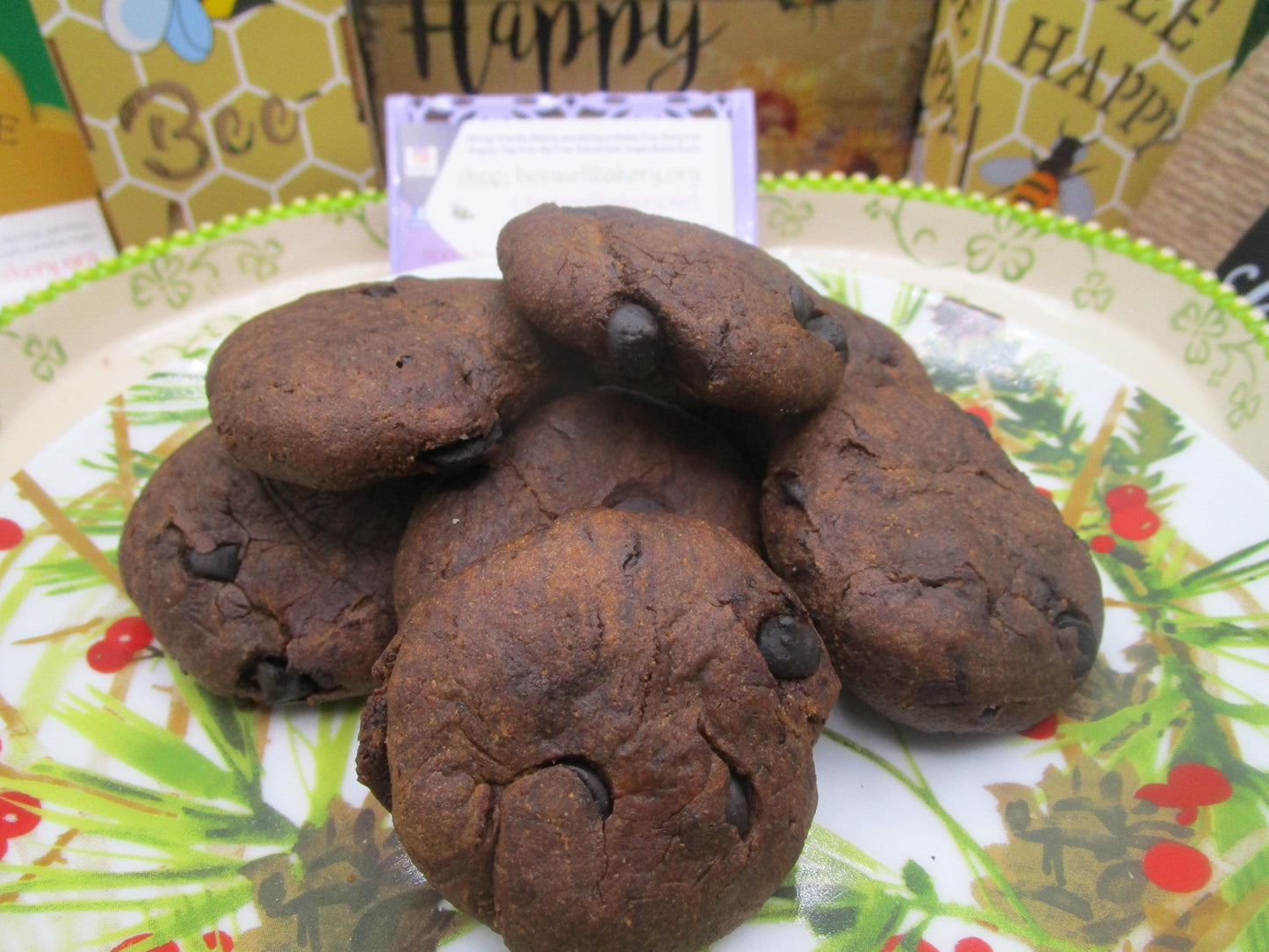 Soft Baked Tiger Nut Cookies with Carob Peppermint