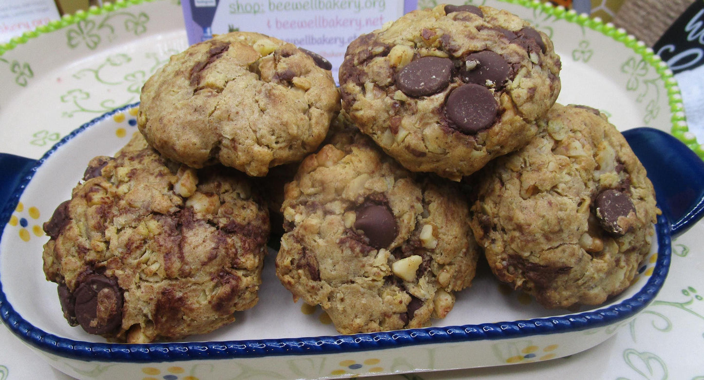 Galletas de Chocolate Oscuro con Avena y Nueces Sin Gluten