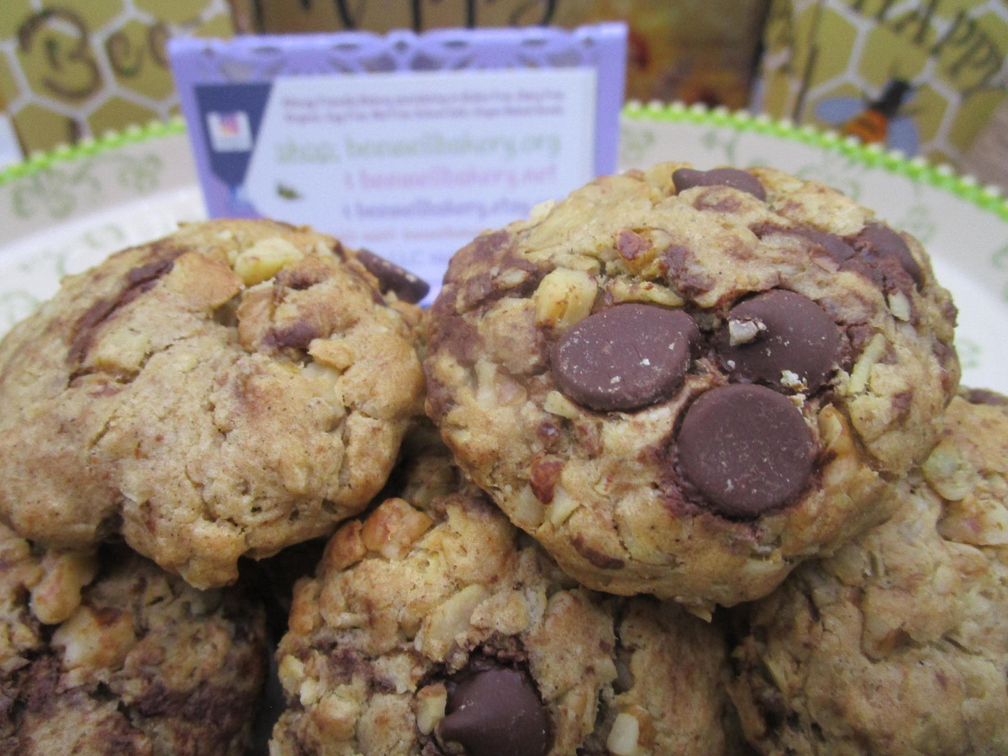Biscuits aux noix de Grenoble, chocolat noir et avoine sans gluten - Végétalien et sans produits lai