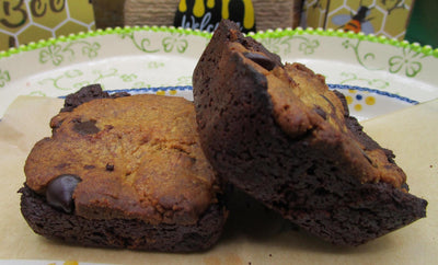 Premium Vegan Brookie Brownie - Gluten Free & Low Calorie Dessert Bar