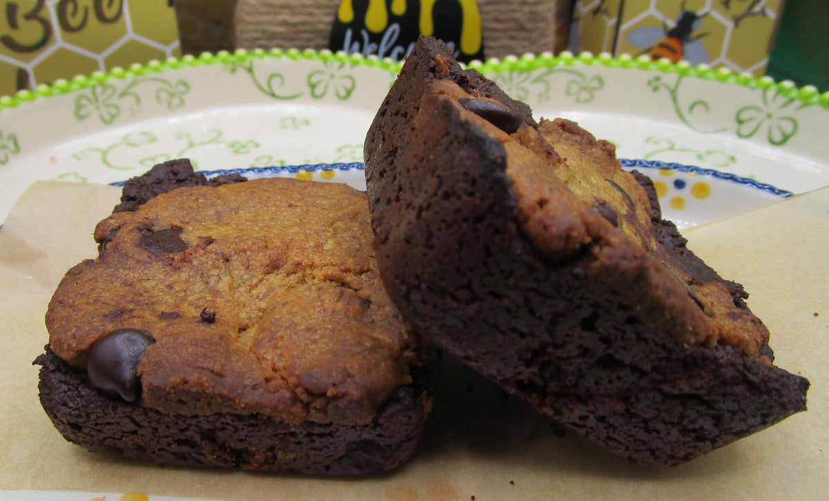 Premium Vegan Brookie Brownie - Gluten Free & Low Calorie Dessert Bar