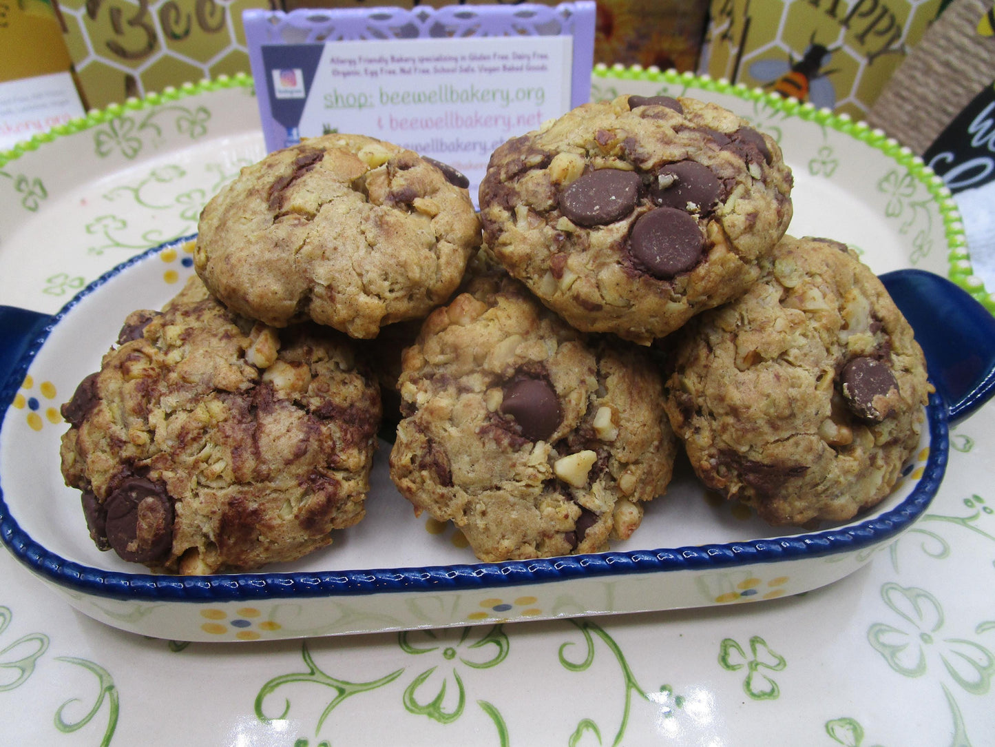 Biscuits aux noix de Grenoble, chocolat noir et avoine sans gluten - Végétalien et sans produits lai