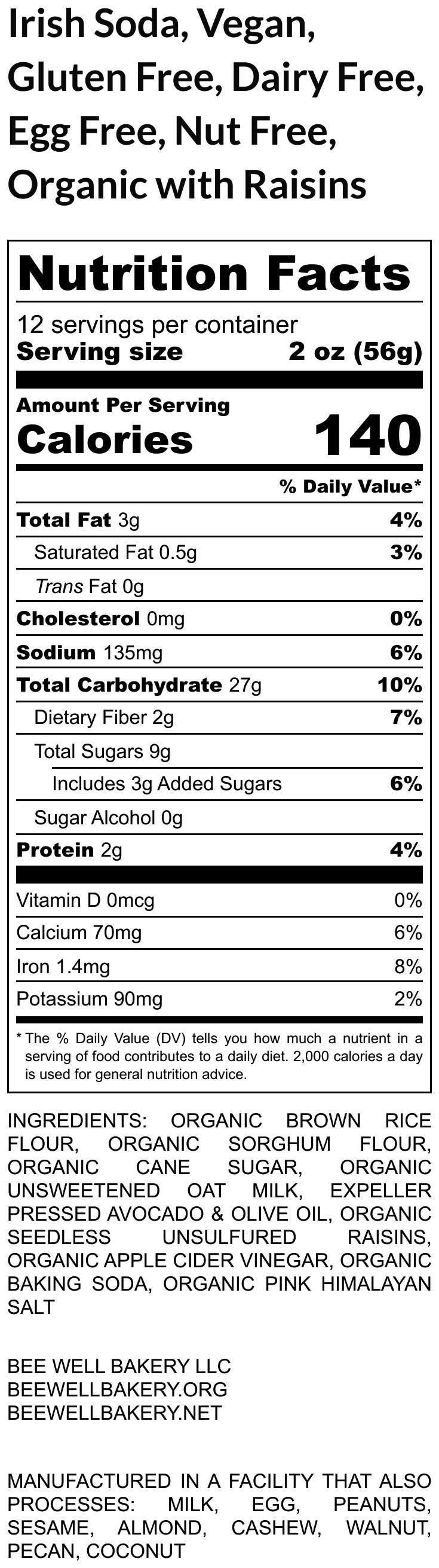 Pain Soda Irlandais Sans Gluten - Végétalien & Sans Produits Laitiers