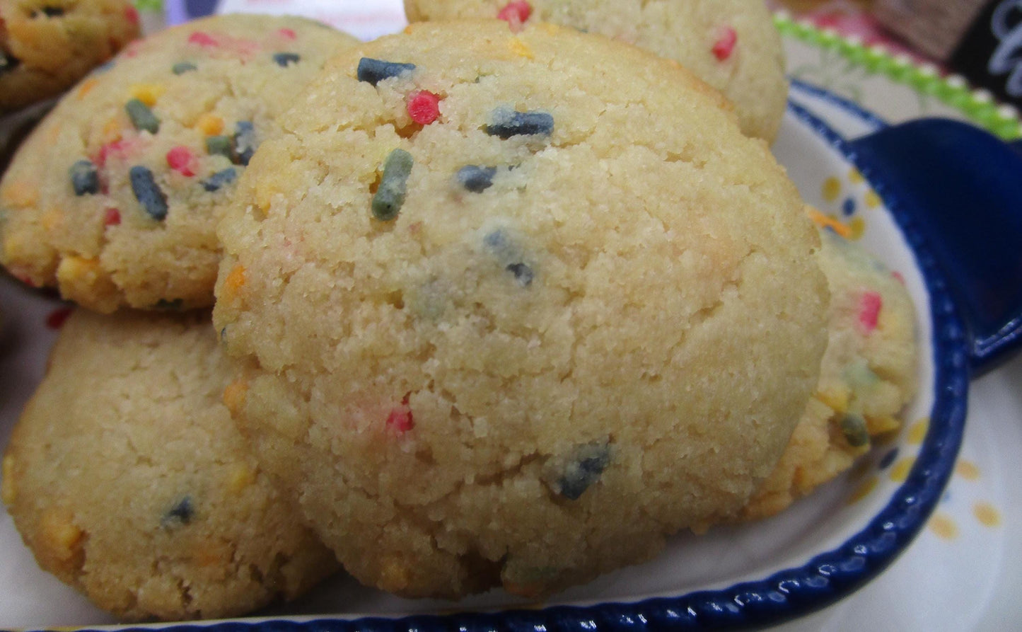 Galletas de Azúcar de Pastel de Cumpleaños de Vainilla Keto - Sin Gluten y Veganas