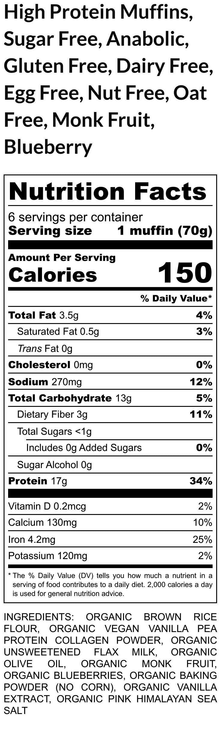 Muffins Premium Sin Gluten y Alto en Proteínas - Arándano y Más