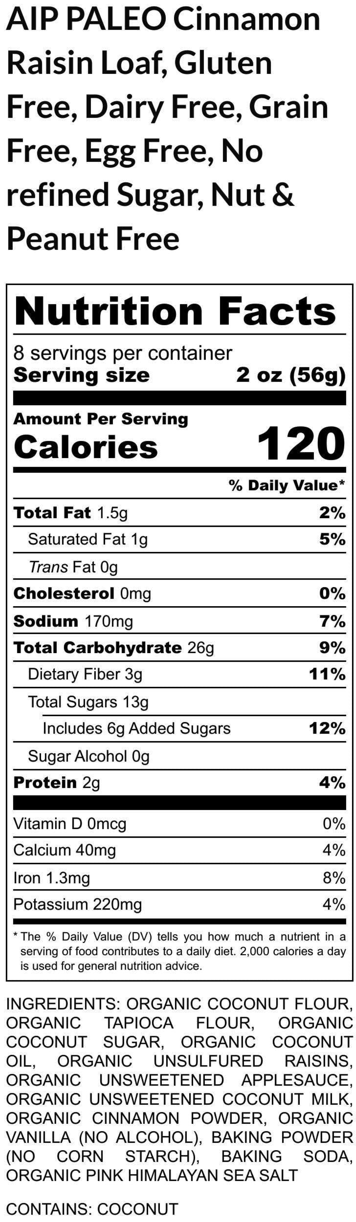 Pain à la cannelle et aux raisins AIP Paleo - Sans gluten et végan