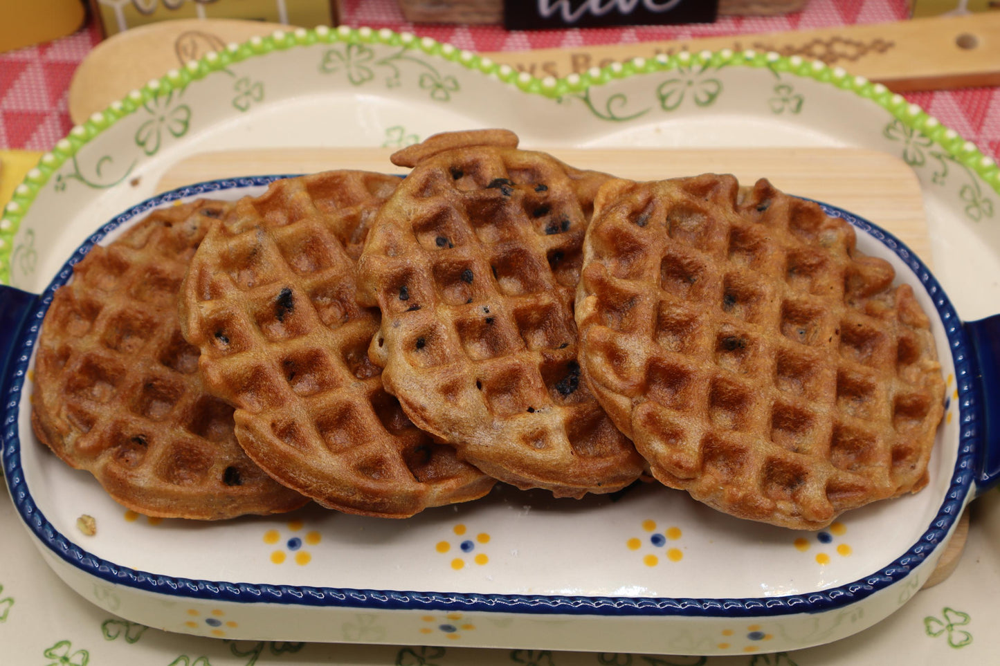 Gaufres aux myrtilles sans grain - AIP, paléo et végan
