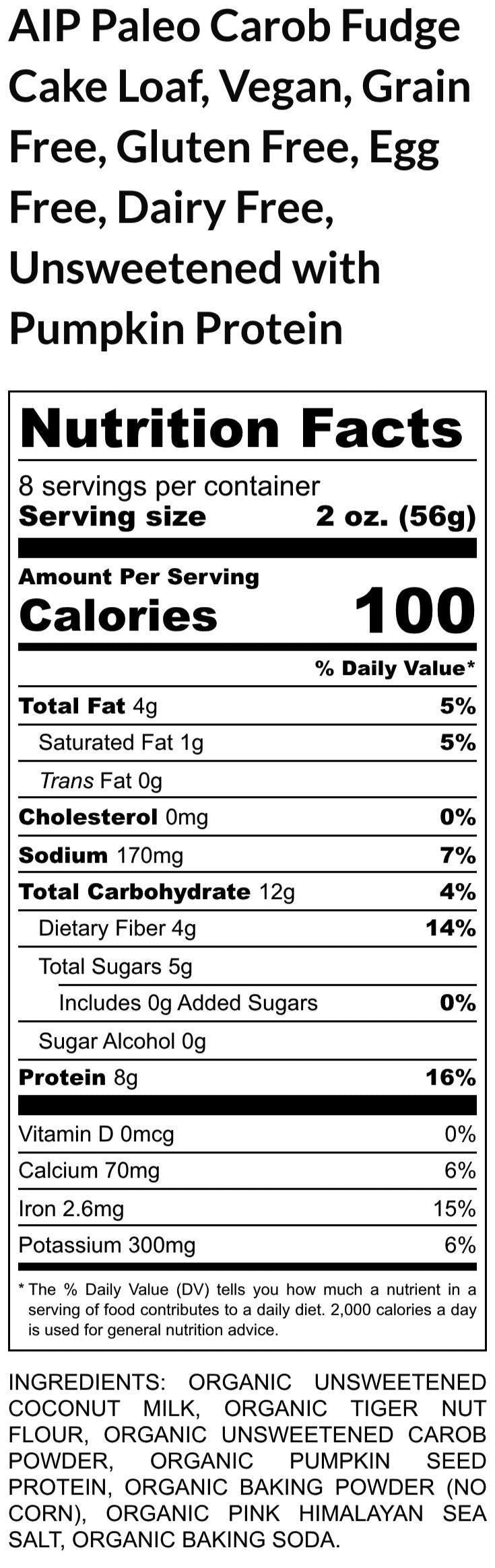 AIP Paleo Carob Cake - Grain Free & Dairy Free Dessert Bar