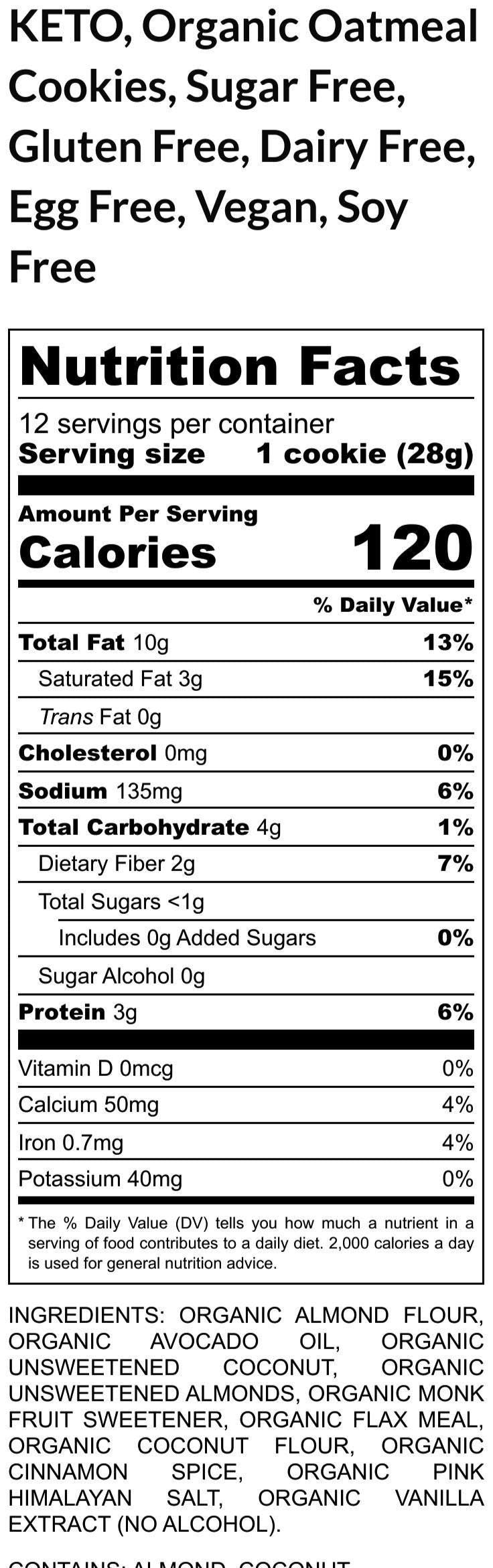 Cookie à l'avoine et aux raisins secs Keto - Sans sucre et sans gluten