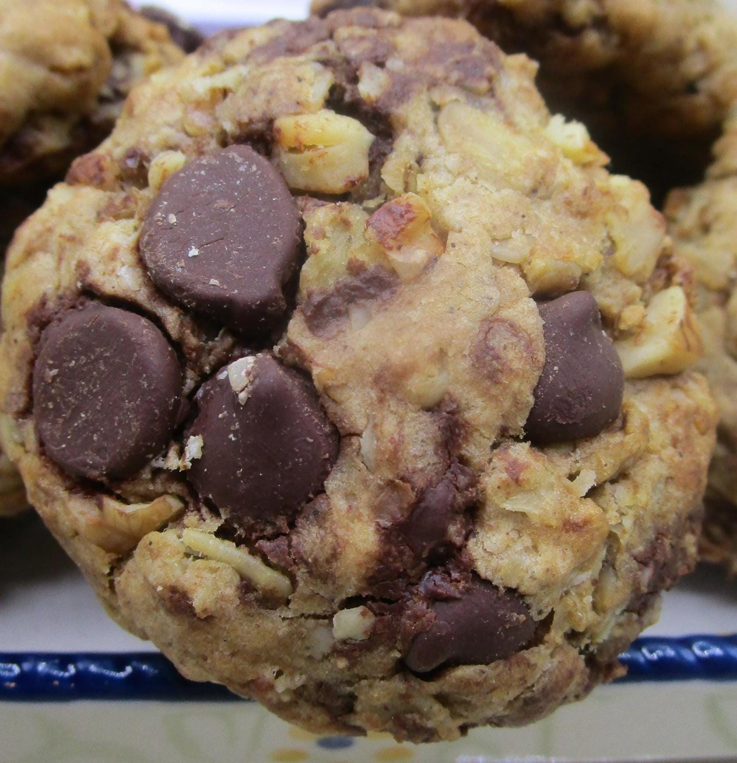 Sugar Free Dark Chocolate Walnut Oat Cookies - Vegan & Gluten Free
