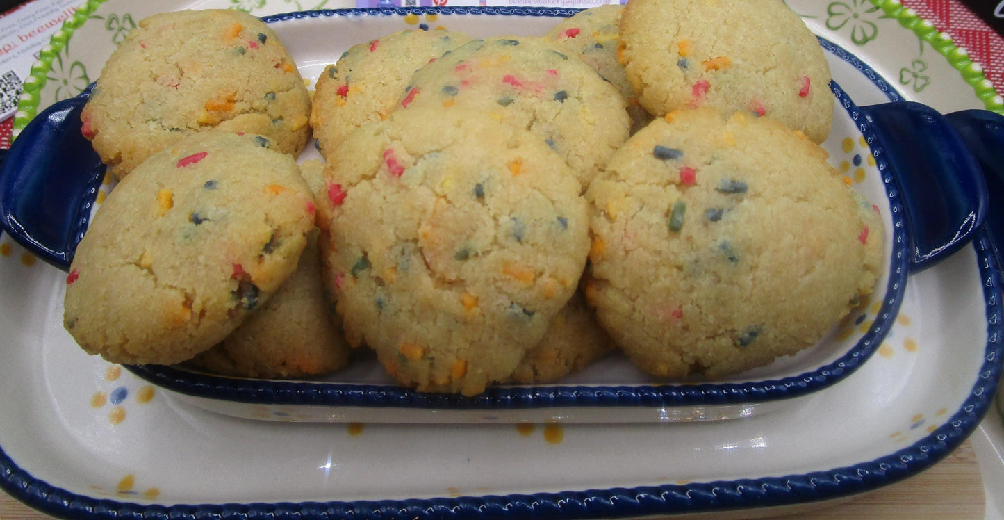Galletas de Azúcar de Pastel de Cumpleaños de Vainilla Keto - Sin Gluten y Veganas
