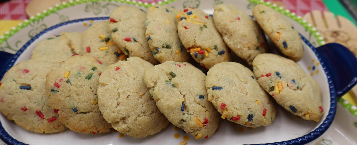 Keto Vanilla Birthday Cake Sugar Cookies - Gluten Free & Vegan