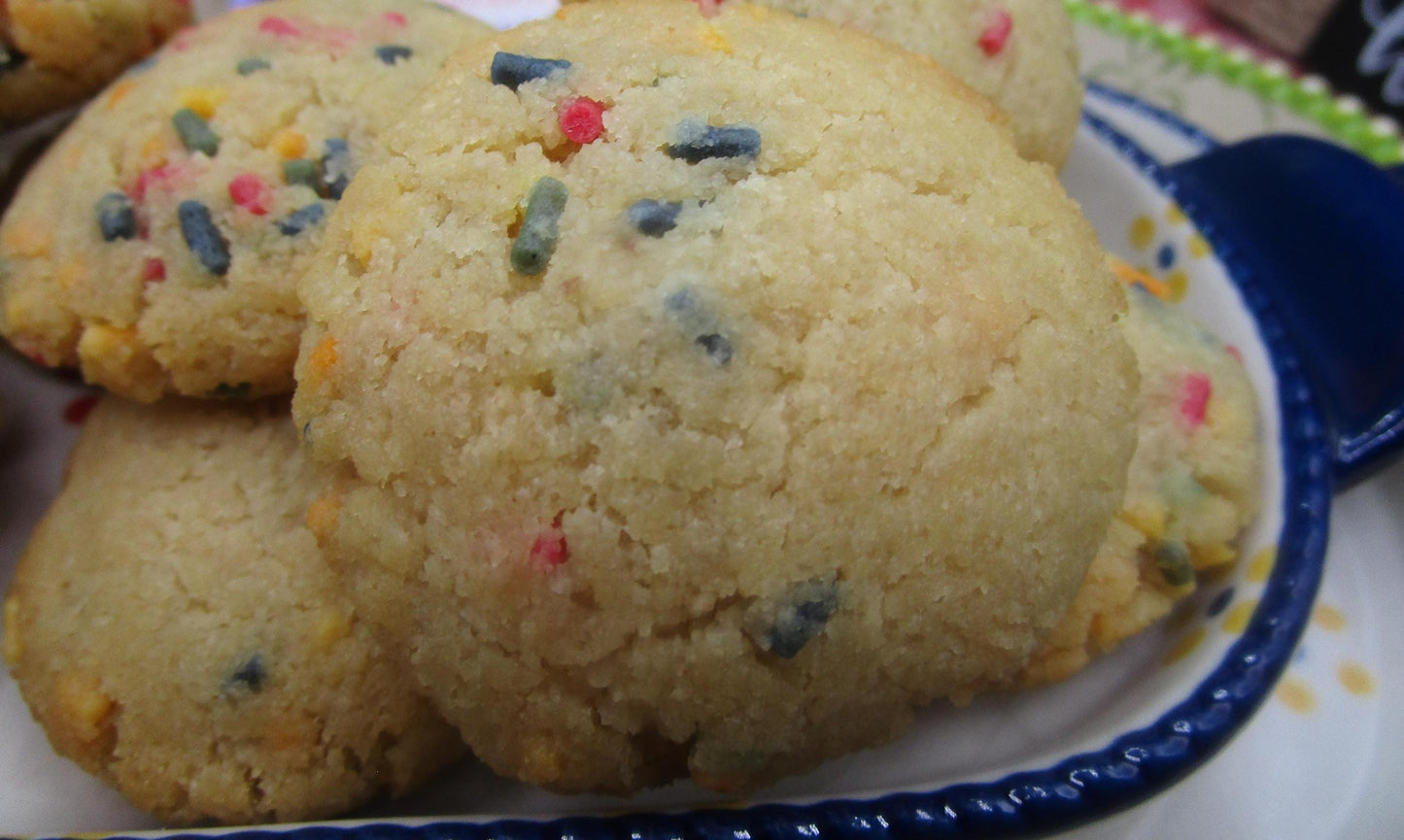 Galletas de Azúcar de Pastel de Cumpleaños de Vainilla Keto - Sin Gluten y Veganas