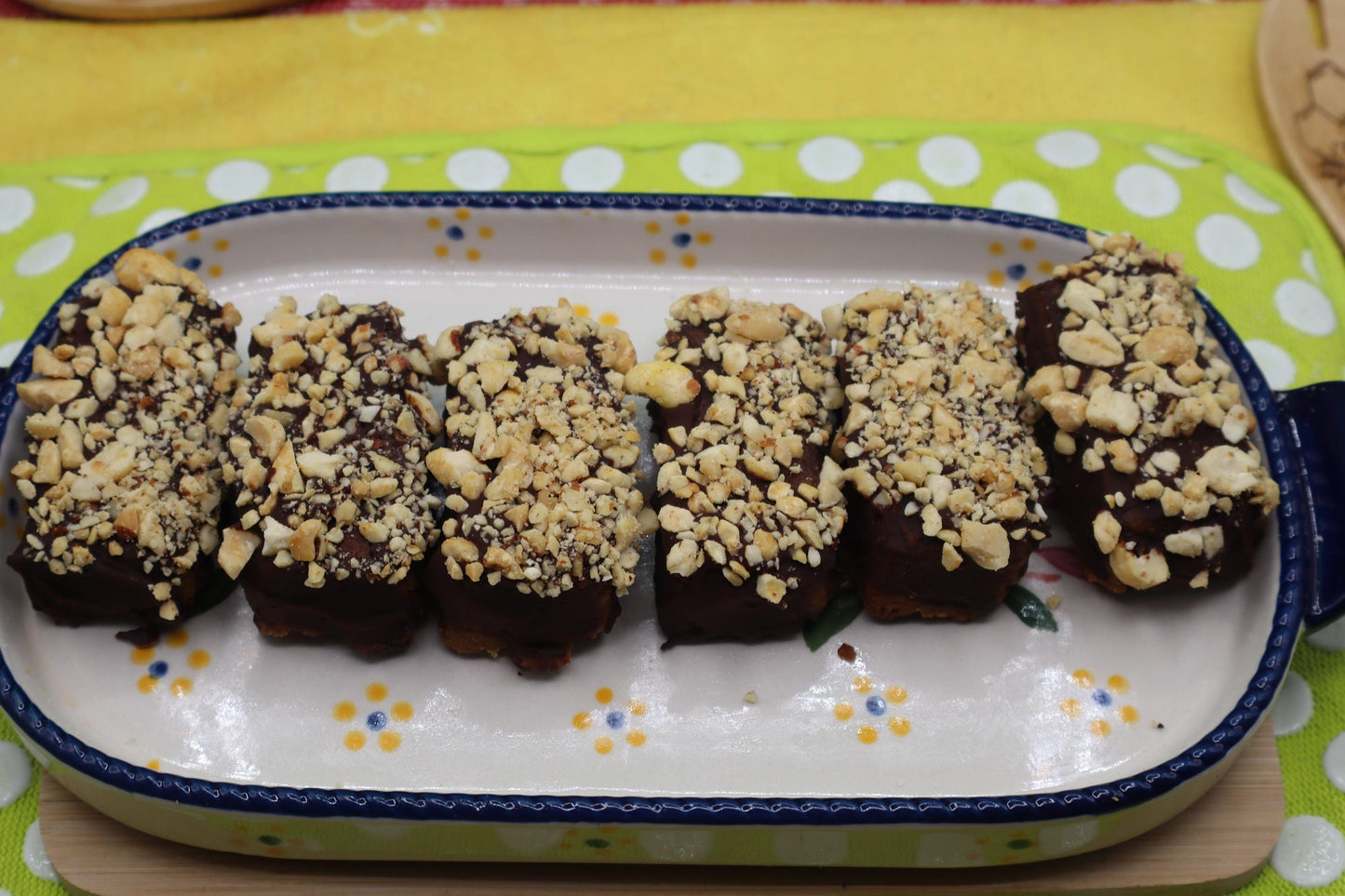 Barra de Galleta de Mantequilla de Maní Cubierta de Chocolate - Vegana y Sin Gluten