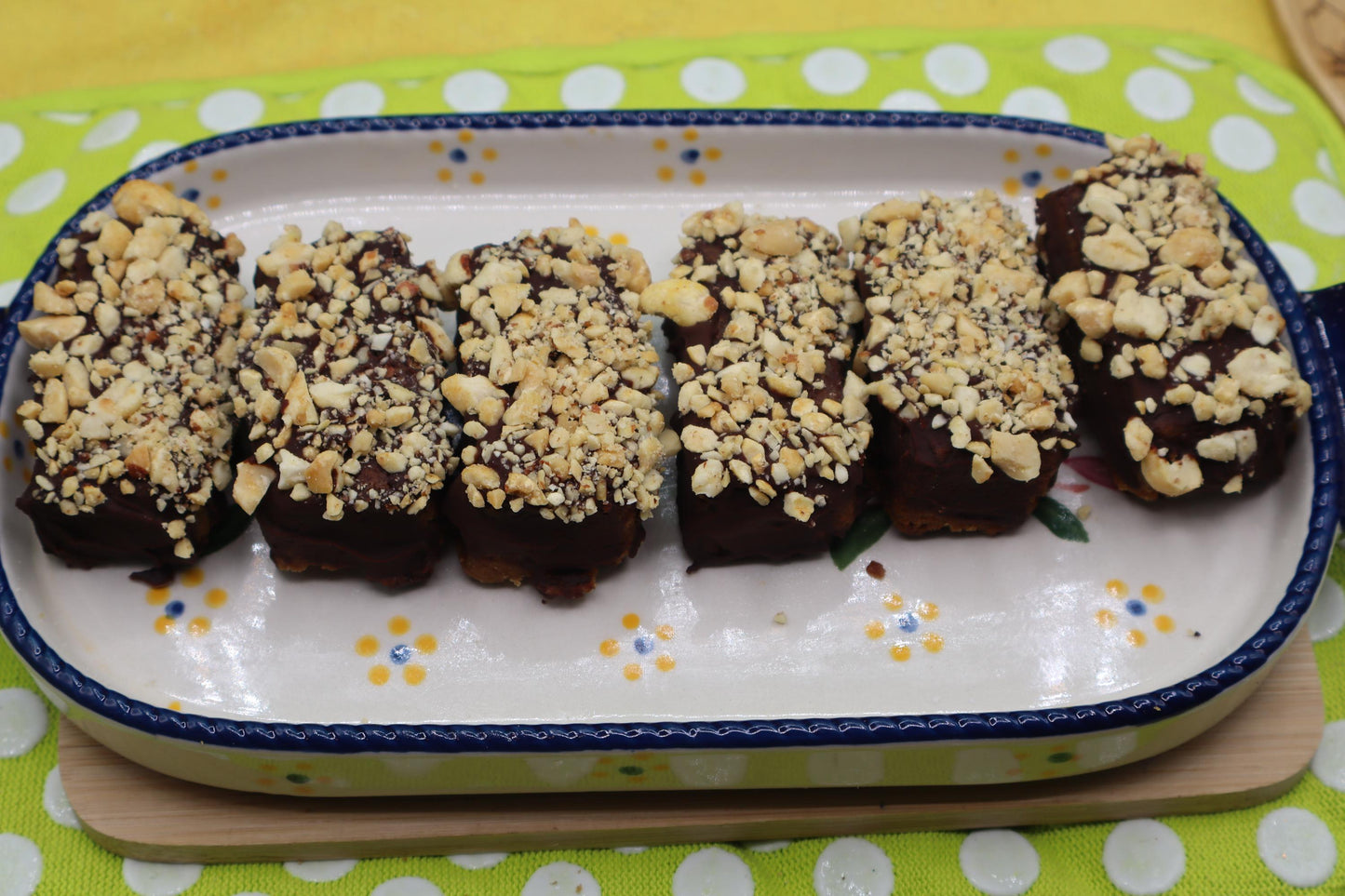 Barra de Galleta de Mantequilla de Maní Cubierta de Chocolate - Vegana y Sin Gluten
