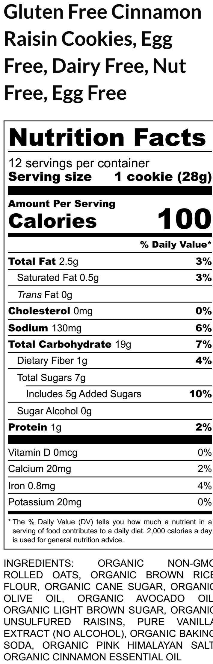 Biscuits à la cannelle et aux raisins secs sans gluten - Végétalien et sans allergènes