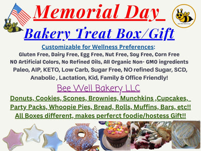 Échantillon de boîte de pâtisserie pour le Memorial Day - Options sans gluten et véganes