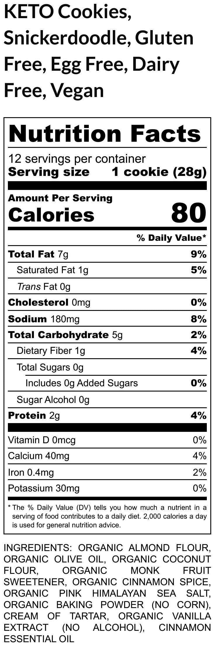 Biscuits Snickerdoodle Compatibles Keto - Sans Gluten & Végans