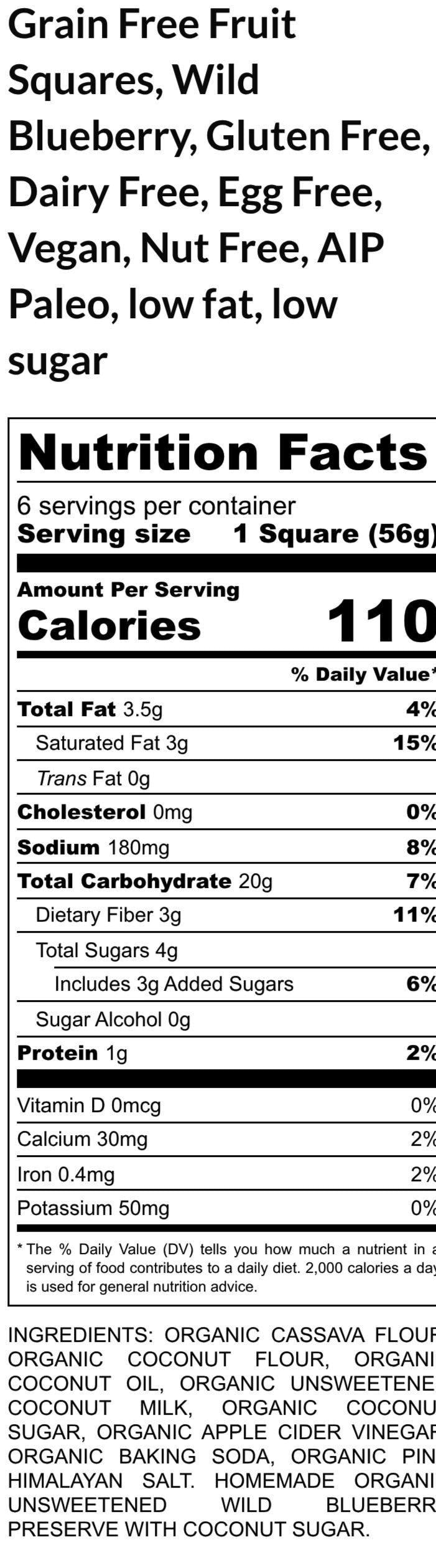 AIP Paleo Breakfast Fruit Square - Vegan, Grain Free, Soft Baked