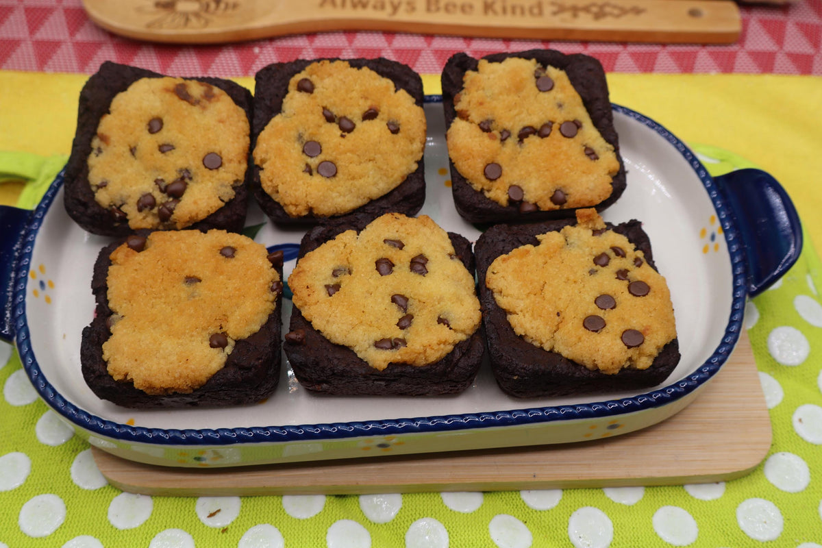 Premium Vegan Brookie Brownie - Gluten Free & Low Calorie Dessert Bar