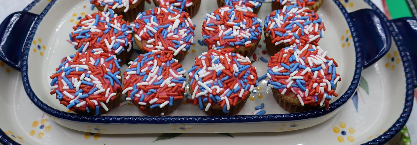 Mini Cupcakes Sans Gluten - Friandises de Célébration Rouge, Blanc et Bleu